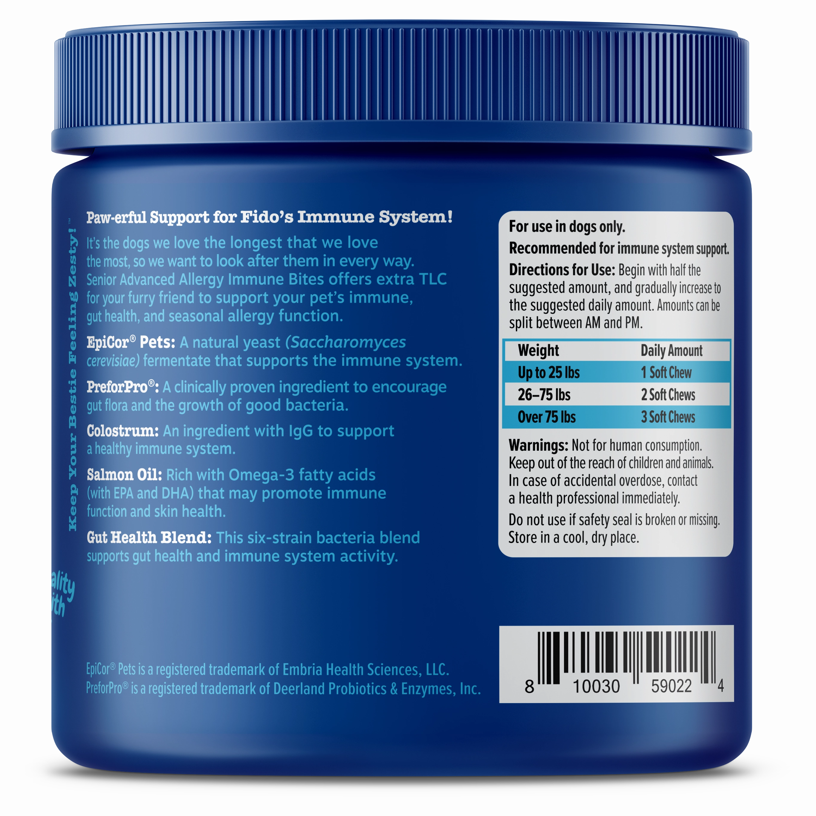 Zesty Paws Senior Advanced Allergy & Immune Bites Dog Supplements (Salmon Flavour)