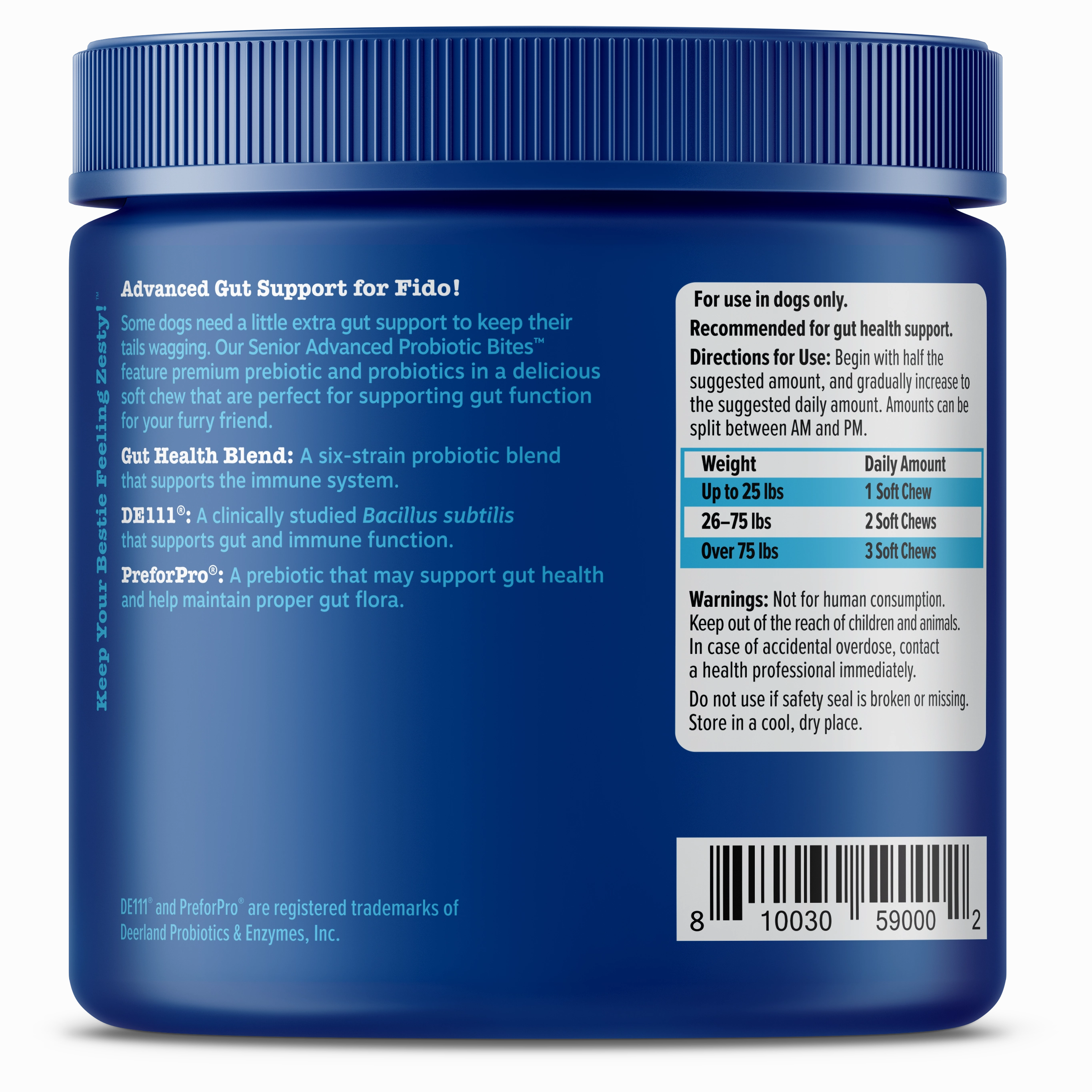 Zesty Paws Senior Advanced Probiotic Bites Dog Supplements (Chicken)