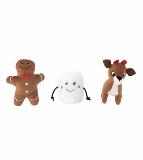 ZippyPaws Holiday Santa's Friends Dog Toy (Miniz 3-Pack)